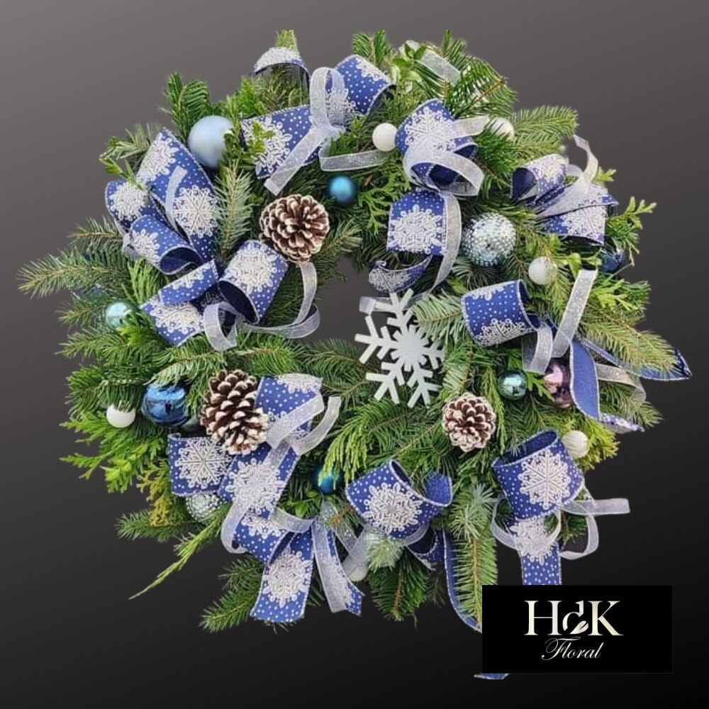 Winter Sky Ribbon Wreath